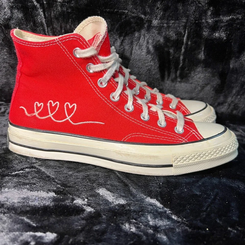 Converse Chuck 70 High 171117C Unisex M7.5/W9.5 Shoe Red Valentine's Day Sneaker - Picture 2 of 6